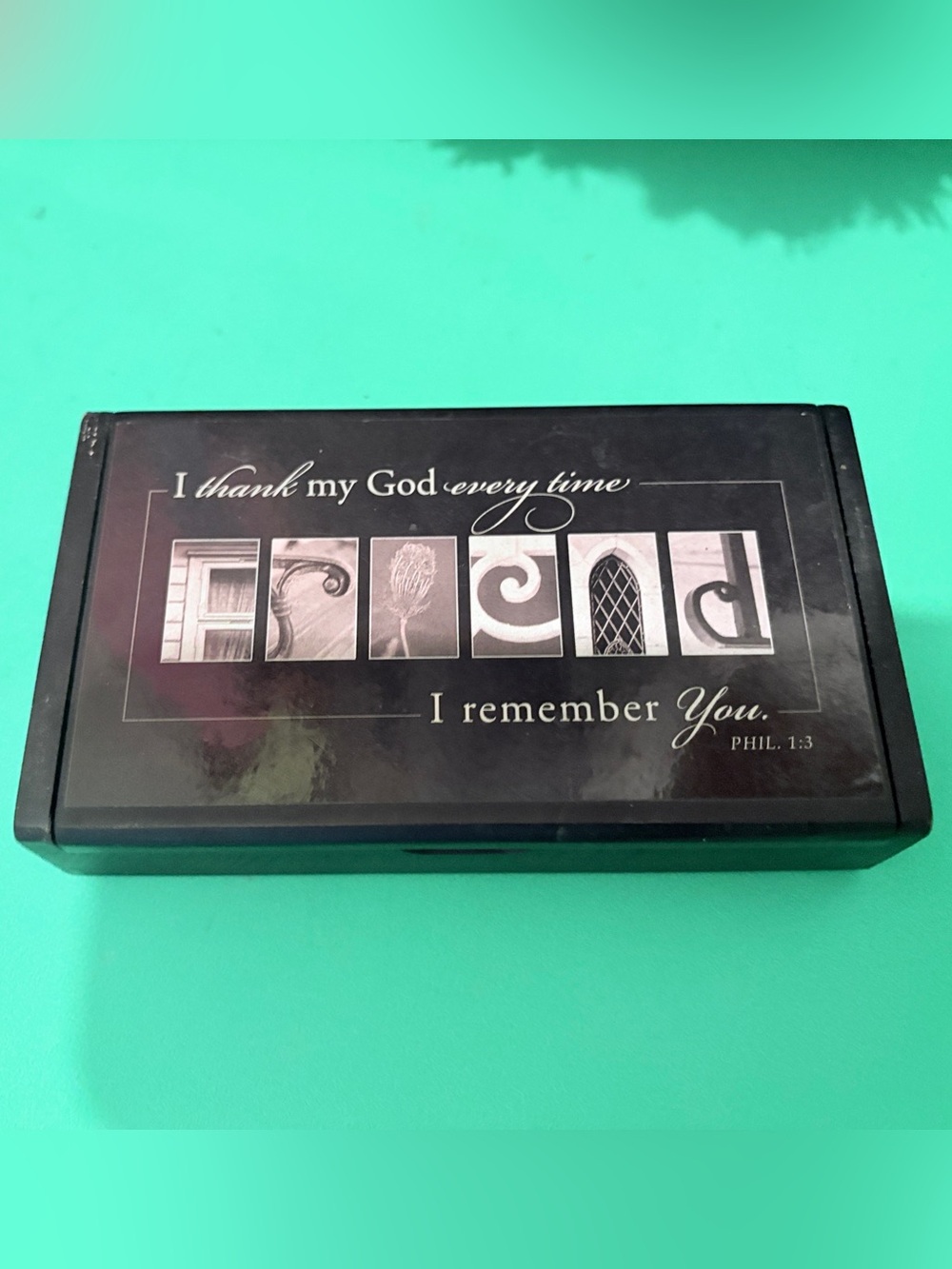 Inspirational wooden keepsake/valet box